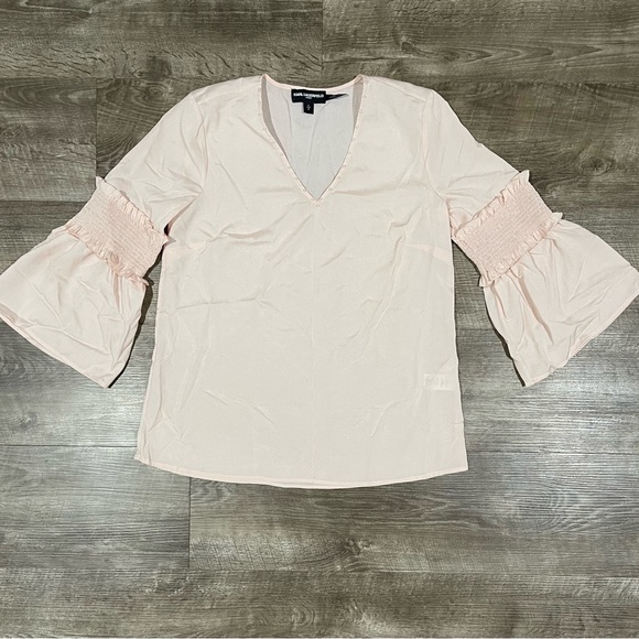 Karl Lagerfeld Tops - karl lagerfeld womens nude blouse size small